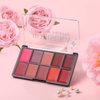 BOBISUKA Cream Lip Color Palette, 10 Colors Matte Lipstick Makeup Palette, Long Lasting Lipstick Palette, Moisturizing Waterproof Lip Creamy Formula For Soft - Daily