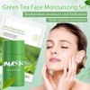 5PCS Green Tea Face Sheet Masks Set, 2PCS Oil Control Long Lasting Moisturizing Blackhead Remover Facial Mask Clay Stick, Deep Pore Cleansing Face Mask Skin Care for All Skin Types（7PCS）