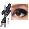 Black Eyeshadow Stick, Blendable Creamy Eyeshadow Eye Brightener Stick, Waterproof Eyeshadow Pencil Long Lasting Crayon, Smooth Shimmer Eye Shadow Highlighter Eye Liner Makeup.#7 black shimmer