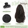 MONIXI Ponytail Extension, 10" Short Claw Clip on Pony Tails Hair Extensions for Women Synthetic Natural Curly Wavy Drawstring Fake Ponytails Hairpieces Daily Use (Dark Brown)