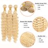 Deep Wave Human Hair Bundles 613 Blonde Human Hair Bundle 3 Bundles Human Hair 14 16 18Inch 100% Unprocessed Brazilian Virgin Hair Bundles Deals Deep Wave Human Hair Extensions(613-DP-14 16 18Inch)