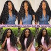 miear Deep Wave Lace Front Wigs Human Hair 180% Density HD Transparent 13x4 Deep Curly Lace Front Wigs Pre Plucked with Baby Hair Glueless Wigs Human Hair for Black Women 20Inch