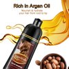 Fvquhvo Light Brown Hair Dye Shampoo 3 in 1, Argan Oil Instant Hair Color Shampoo, Long Lasting Brown Hair Shampoo, Semi-Permanent Shampoo Hair Dye, Brown Shampoo Easy to Use (Light Brown)
