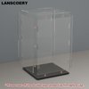 LANSCOERY Acrylic Display Case, Assemble Small Showcase Display Box for Collectibles, with Dustproof & Seamless Display Design, 4x4x6inch Black Base