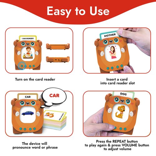 Just Smarty Talking Flash Cards for Toddlers | Alphabet Flash Cards for Kids Ages 2 3 4 5 6 | Speech Therapy and Autism Sensory Toys with Music, Phrases, ABC, Numbers, Sight Words | Pocket Toys