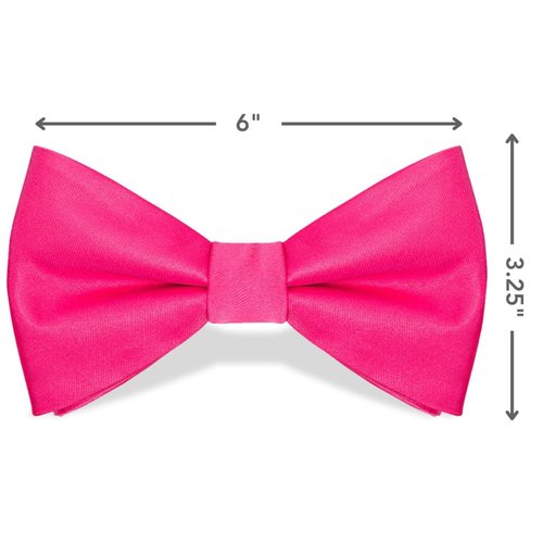 Vibrant Pink Bow Tie - 3.25" x 6", 1 Count - Premium Quality Fabric, Adjustable & Stylish - Perfect For Events & Photoshoots