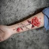 Oottati 8 Sheets Arm Waterproof Temporary Tattoos Red Flower Butterfly Rose Heart