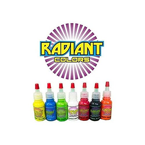Tattoo Ink Radiant Colors 7 Color 1/2oz Primary Set - Made in The USA