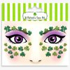 Nirbffo Face and Body Glitter Stickers Shamrock Clovers Rainbow Hats Green 4Pieces