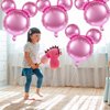 6 Pcs Mouse Head Balloons, 24'' Mouse Mylar Balloon Jumbo Mouse Head Aluminum Foil Balloons for Birthday Party Decorations Baby Shower Supplies Party Favors (Pink)