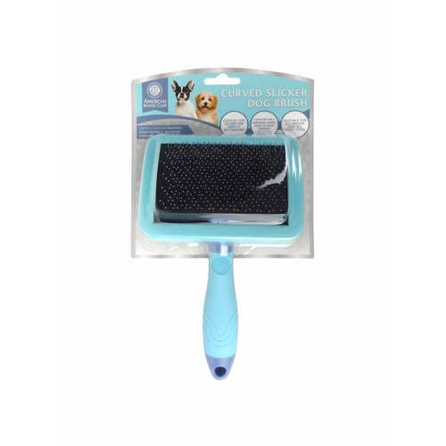 American Kennel Club AKC Firm Deshedding Slicker Dog Brush with Coated Tips for Gentle Detangling, Effectively Removes Loose Hair and Reduces Shedding