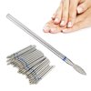 50pcs Nail Drill Bits Nail Polishing Grind Head Replacement Accessory Cuticle Remover Bits Electric Manicure Tool Nail Drill Bits Set (M-2.7mm)