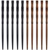 Isslly 10PCS Wooden Hair Sticks for Women, Retro Wooden Hairpins, Vintage Elegant Hair Chopsticks, Bamboo Shape Hair Pins for Long Hair -Black, Khaki
