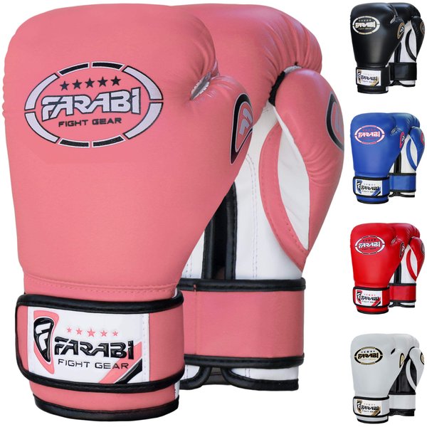 Farabi Sports Kids Boxing Gloves - Junior Boxing Gloves Youth Boxing Gloves Boys and Girls Boxing Training Gloves for MMA Muay Thai & Punching Bag (Pink, 6-oz)