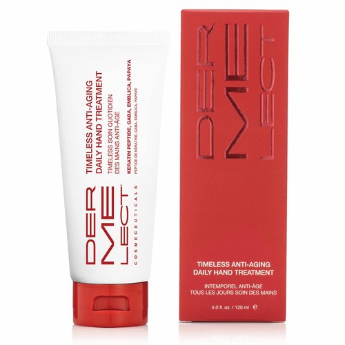 Dermelect Timeless Anti-Aging Daily Hand Treatment for Hands - Anti Aging Cream with Peptides Hyaluronic Acid Hydrating & Brightening Treatment for Dry Hands, Dark Spots, Over Washed Hands 4.0 oz