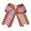 New "ORANGE BLUE CHEVRON" Cheer Hair Bow Pony Tail 7 Inch Girls Cheerleading Practice Football Games Uniform Hairbow Competition Grosgrain Ribbon