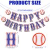 Baseball Birthday Party Decorations, Navy Blue Baseball Happy Birthday Backdrop Themed Garland Bunting Indoor&Outdoor Birthday Party Supplies for Sport Lover