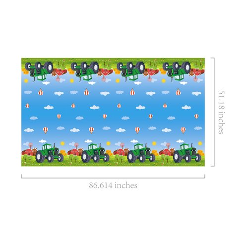 littkeef cliaet 3 Pack Tractor Party Tablecloth Tractor Plastic Table Cover Green Tractor Party Decorations Disposable Tractor Time Party Table Covers Farm Themed Birthday Party Supplies,54 x 87 in