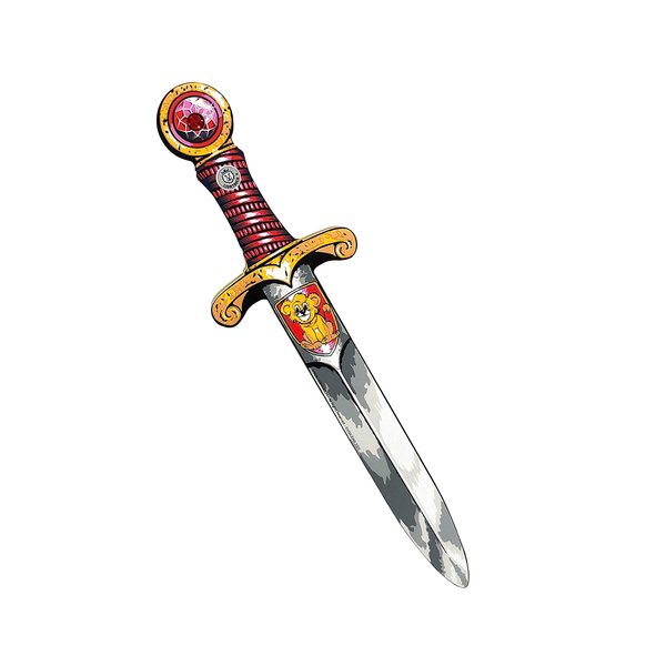 Liontouch Mini Lion Toy Sword for Kids, Red | Medieval Pocket Dagger with Gemstone for Pretend Play in Durable Foam | Safe Weapons & Knight Costume Accessories for Toddler Boys’ Dress Up & Cosplay