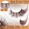 Brown Eyelashes Fairy Lashes Cat Eye Wispy False Eyelashes Strip Lashes Mink Fluffy Strip Lashes Brown Fox Eye Long Volume Fake Eyelashes 7 Pairs ALICROWN