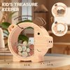 Summidate Wooden Piggy Bank for Kids, Cute Money Bank for Boys and Girls, Unbreakable Wood Coin Bank, Creative Saving Money Jar Personalized Present for Child Birthday Christmas & Decor