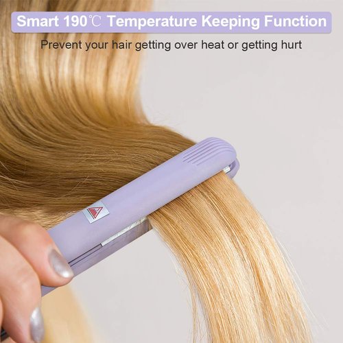 Mini Hair Straightener Ceramic Tourmaline Plate Flat Iron Curler Small Lightweight Portable Hair Styling Straightening Plate Curling Iron with Quick & Easy Heating for Women