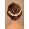 Rumtock White Flower Pearl Beads Long Hair Comb for Women Girls Wedding Bridal Hair Styling Jewelry