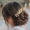 inSowni 26 Pack Gold Wedding Bridal Hair Side Combs+U Shaped Hair Pins Clips Barrettes Leaf Flower Rhinestone Pearl Hair Pieces Updo Accessories Jewelry Headpieces for Women Girls Brides Bridesmaids