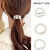 Doromy Crystal Hair Ties Pearl Hair Ropes Hair Elastic Rhinstone Bracelet Ponytail Holders Crystal Scrunchies Hair Accessories Pearl Hair Bands Hair Accessories for Women and Girls