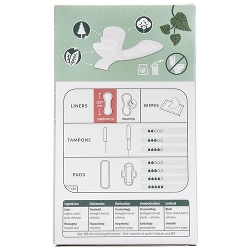 Natracare 3060 Natural Curved Panty Liners 30 Count