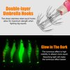 Squid Jig Hook Hard Fishing Lures - 10Pcs Luminous Fishing Shrimp Lure Bait Artificial Baits Kit Bionic Plastic 3D Eyes Fake Prawn Glow Bait Octopus Cuttlefish Fish Hooks