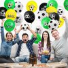 50Pcs Football Balloons for Boys, Green Black White Soccer Latex Balloons Soccer Printed Balloons Soccer Balloons for Football Soccer Sports Theme Birthday Party Supplies Baby Shower Decor