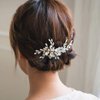 Evild Rhinestone Wedding Hair Comb Silver Crystal Bridal Headpieces Leaf Bride Hair Clip Bridal Headdress Wedding Hair Accessories for Brides and Bridesmaids