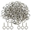 Wobe 100pcs Small Screw Eye, Eye Shape Screw Hooks 1" Lag Thread Self-Tapping Hanging Hooks Eyebolt Ring Zinc Plated