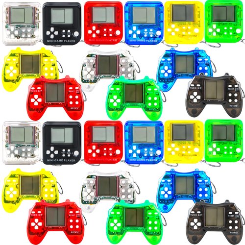 Haconba 24 Pack Mini Video Game Party Favors Small Video Game Keychain Game Console Keychain for ...