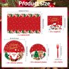 LDFDRT 97 pcs Christmas Party Paper Plates 7 and 9inch,Napkins Serviettes and Forks Tablecloths Set Holiday Party Tableware Decorations Red Green Party Supplies(Service 24)