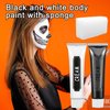 Black and White Face Body Paint Makeup,Halloween Face Paint Makeup Kit for Adults,Washable Cream Face Painting Kit with Sponges,Cosplay Costume Clown Festivals Goth Skeleton Skull SFX Makeup Kit