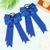 DEEKA 16 PCS Collegiate Style Cheer Bows Long Tail Skinny Cheer Bow Ponytail Holder Handmade Bows for Girls Teens Softball Cheerleader Sports -Royal Blue