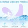 Joez Wonderful Under Eye Patches 2 Pairs, Silicone Reusable Eye Patches, Under Eye Mask for Skin Care Effect to Reduce Wrinkles & Fine Lines, with Metal Eye Cream Applicator, Tin Case (Purple)