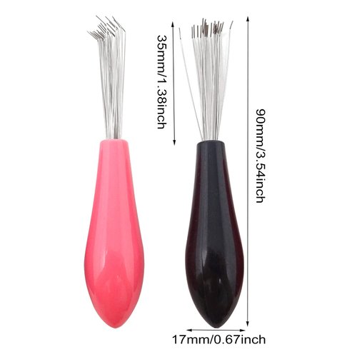 Honbay 4PCS Hair Brush Cleaning Tool Mini Comb Cleaner Brush Small Hair Brush Combs with Plastic Handle for Removing Hair Dust Home Salon Use