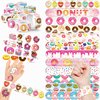 48PCS Donut Party Favors 24PCS Tattoos 24PCS Slap Bracelets Wristbands Themed Birthdays Party Supplies Decorations Decor Pattern Girls Boys Gifts School Classroom Prize Carnival Christmas Reward