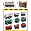 SainSmart Jr. 9 Pcs Wooden Train Set Magnetic Train Toys for Toddlers Kids Engine Vehicles Toy Train Cars for Boys Girls Compatible with Train Tracks