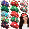 MTLEE 12 Pcs Christmas Stretchy Headbands for Women Christmas Hair Accessories Non Slip Head Wrap for Women Xmas Party Cosplay(Classic Pattern)