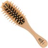 Kent KB MiniWoodyhog Travel Size Detangling Brush Beech-wood Travel Brush, Firm Rounded Wooden Bristles,Natural Cushion Detangler Wooden Hair Brush for Women Men and Kids Everyday Care,Made in England