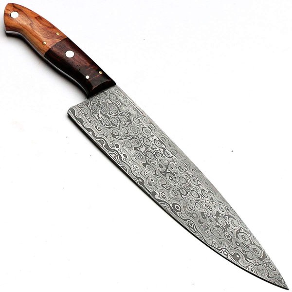 Inch Custom Handmade Forged Damascus Steel Fixed Blade Serbian Chef Knife edc With Sheath (9283)