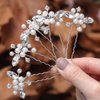 Brishow Bride Wedding Hair Pins Silver Hair Clips Pearl Crystal Bridal Hair Piece Rhinestone Hair Accessory for Women and Girls (5 PCS)