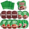 144 PCS Football Party Supplies Set Includes Dinner Plates, Dessert Plates, Napkins for Football Birthday Party Football Gameday Tailgate Party Decorations, Serves 48