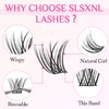 SLSXNL Lash Clusters Eyelash Extensions,D Curl 8-16MM Natural Eyelash Clusters,Wispy Cluster Lashes 8mm 10mm 12mm 14mm 16mm 120pcs Thin Band False Eyelashes