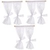Kisangel 3pcs Dollhouse Curtains Toy Lace Wood