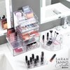 iDesign The Sarah Tanno Collection Plastic Cosmetics and Makeup Palette Organizer, 7-Compartment, Clear